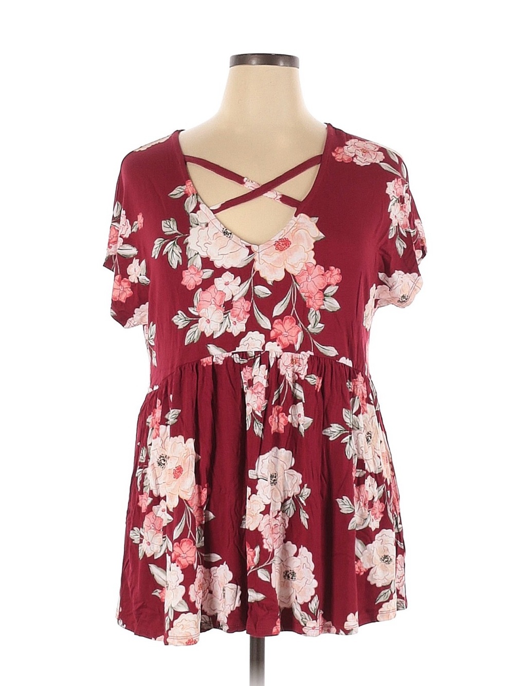 🌺SALE 5 for $20🌺Torrid Floral Super Soft Knit Tank - Burgundy Pink Cream